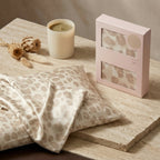 Champagne Leopard Print Satin Pillowcase with Draped Accent and Gift Box