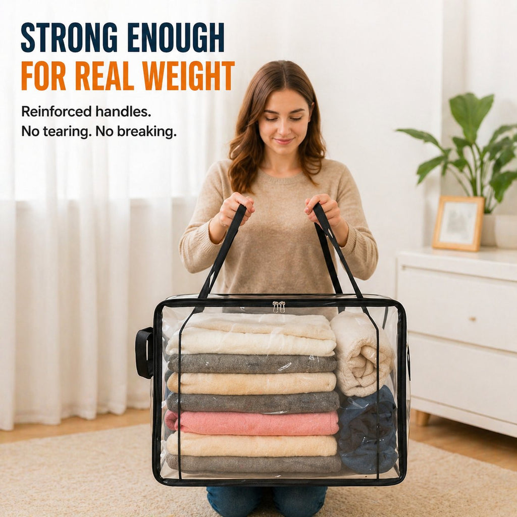 🎁💞LAST DAY 75% OFF ✨📦Pureluxo®Large Heavy-Duty Thick Plastic Clear Storage