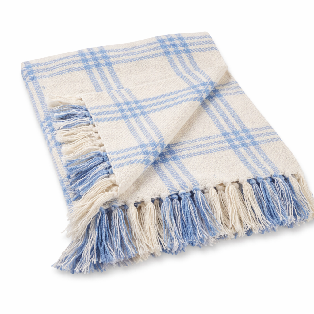 Plaid Tassel Throw Blanket