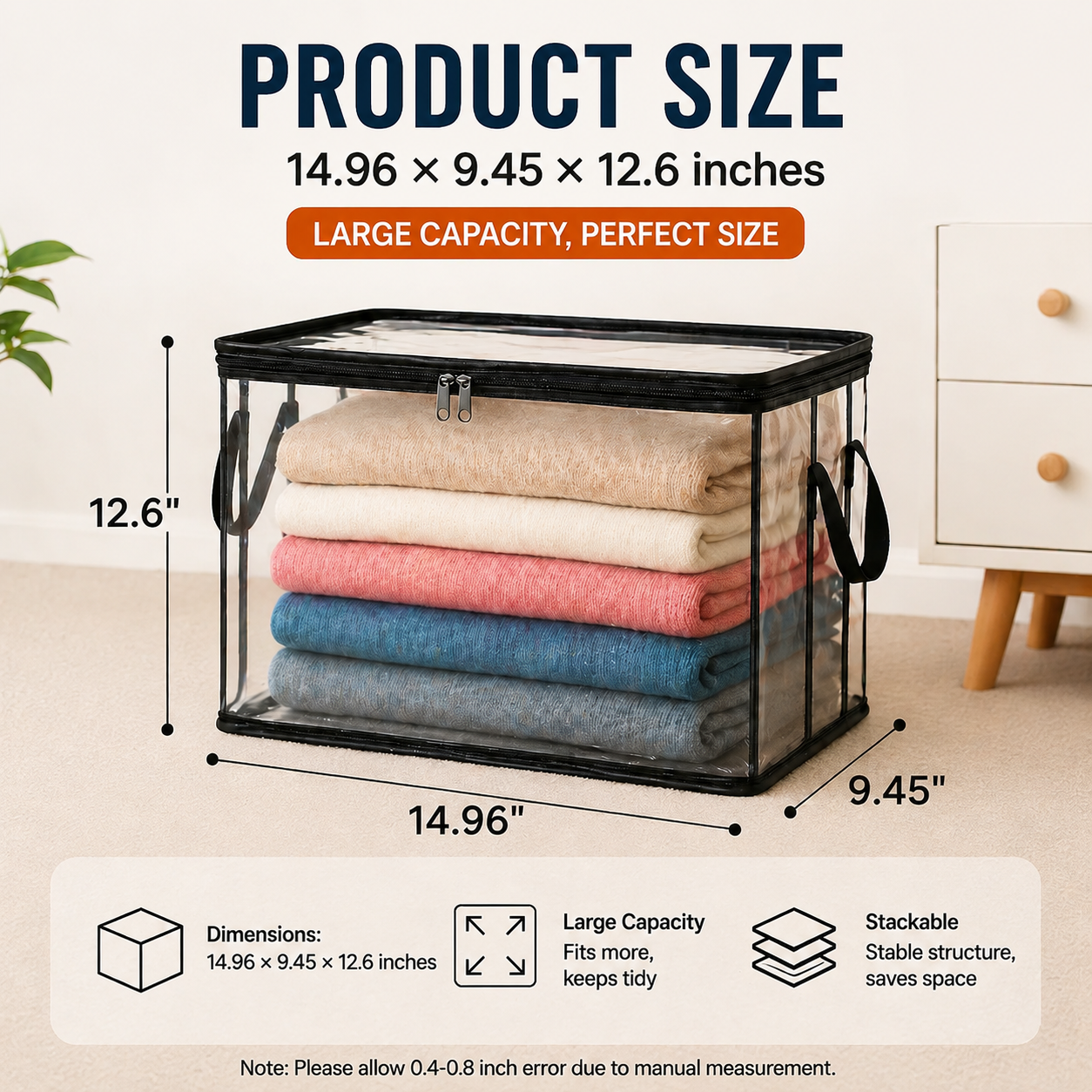 🎁💞LAST DAY 75% OFF ✨📦Pureluxo®Large Heavy-Duty Thick Plastic Clear Storage