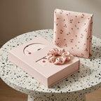 Playful Cherry Print Satin Pillowcase with Draped Accent and Gift Box