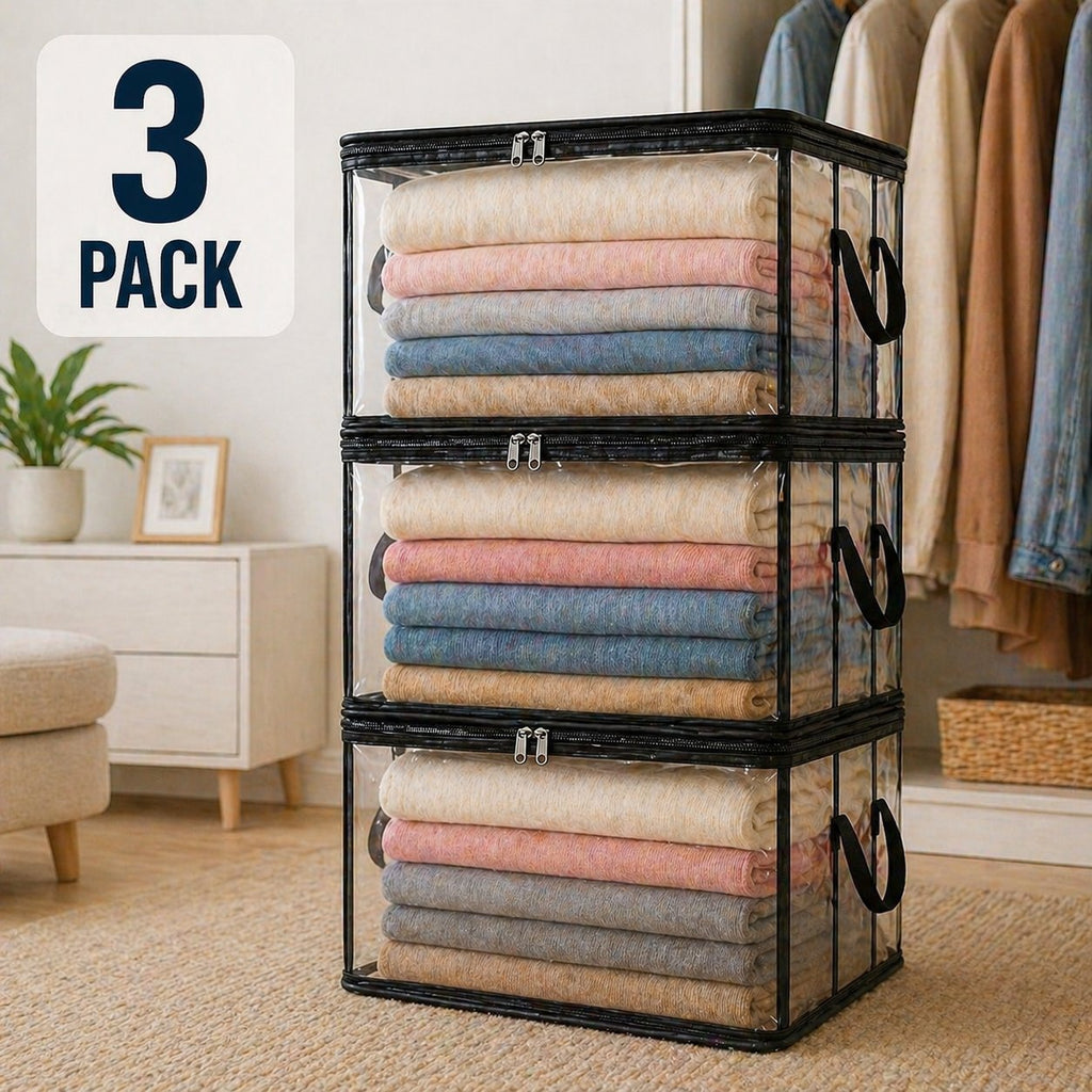 🎁💞LAST DAY 75% OFF ✨📦Pureluxo®Large Heavy-Duty Thick Plastic Clear Storage