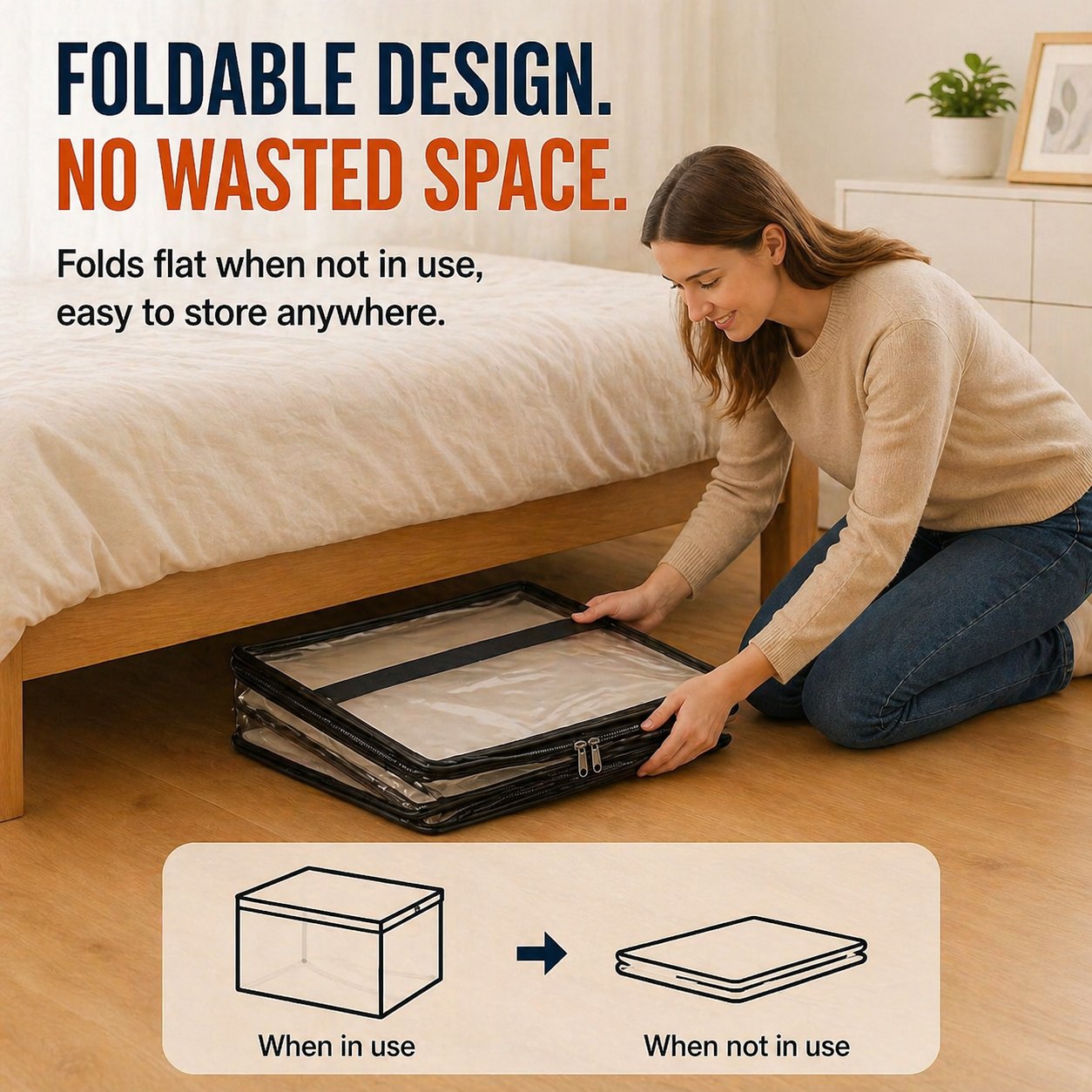 🎁💞LAST DAY 75% OFF ✨📦Pureluxo®Large Heavy-Duty Thick Plastic Clear Storage