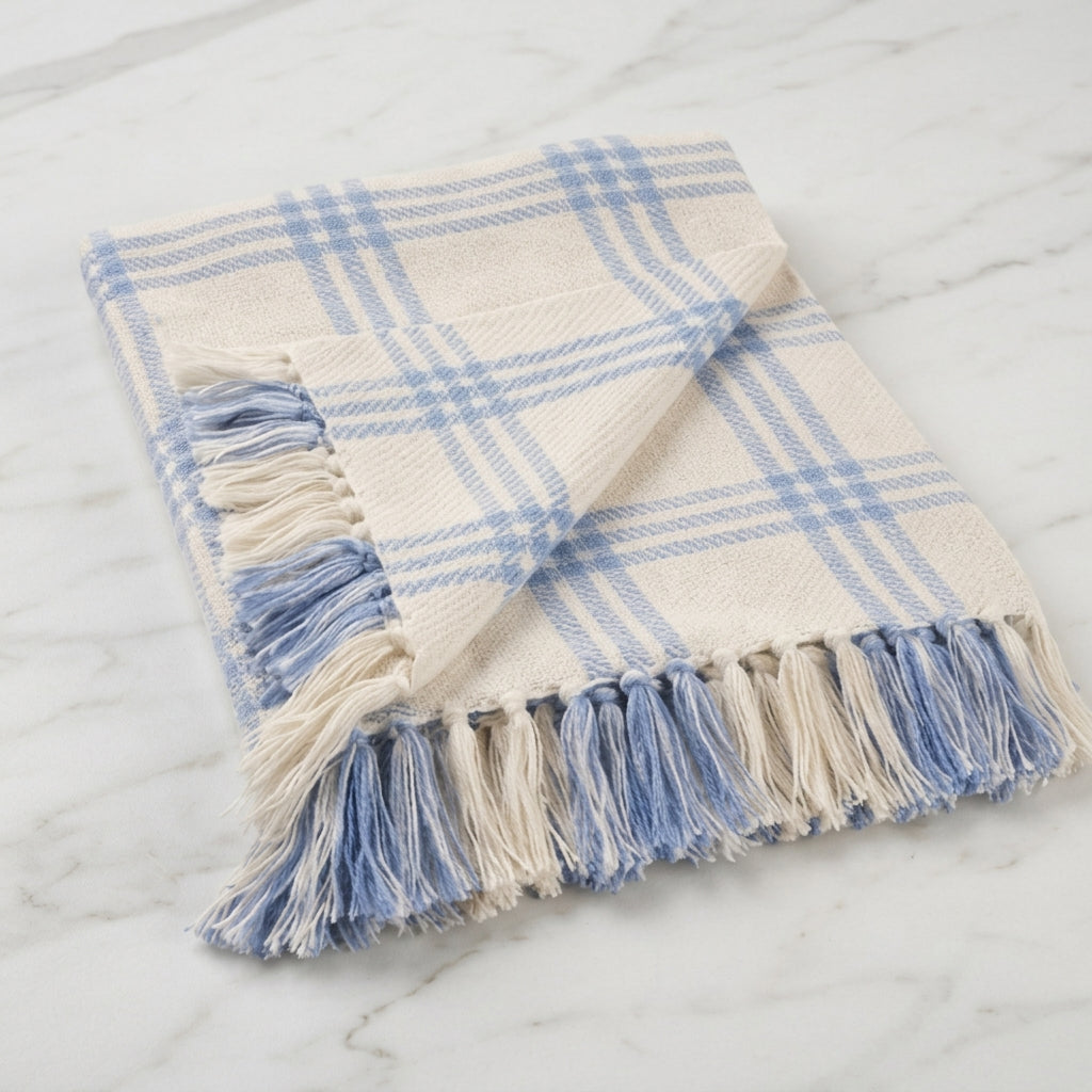 Plaid Tassel Throw Blanket