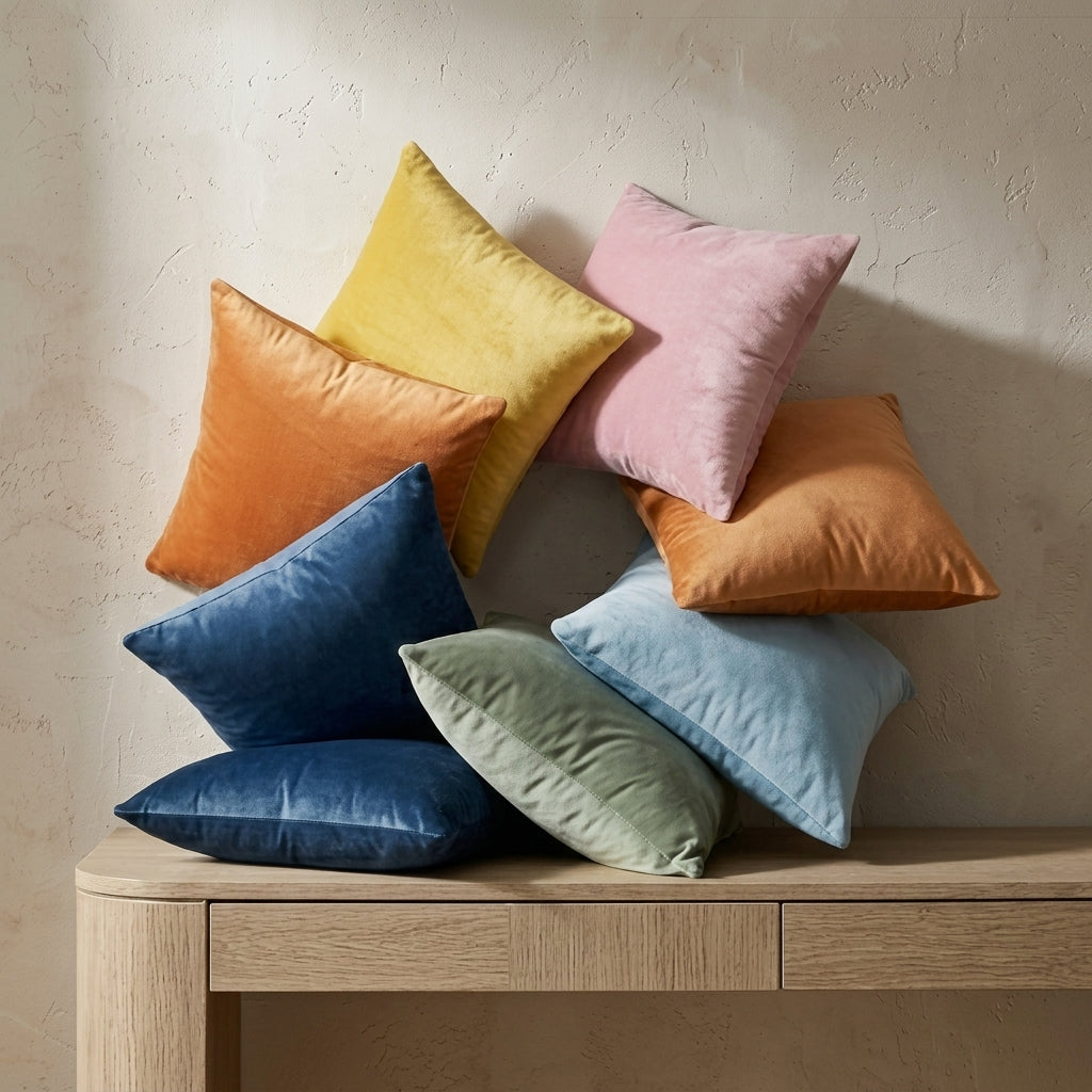 6pc Essential Solid Velvet Cushion Cover