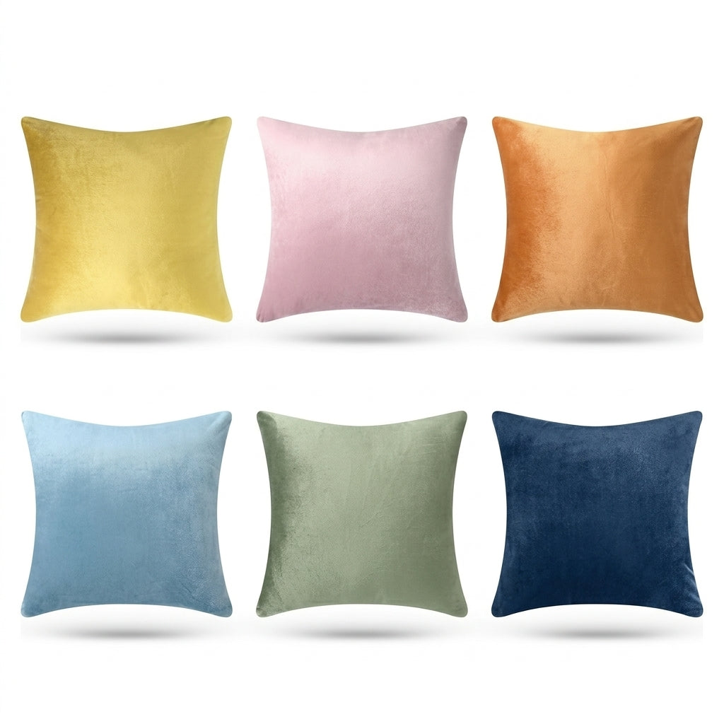 6pc Essential Solid Velvet Cushion Cover