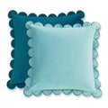 2pc Scalloped Velvet Cushion Cover